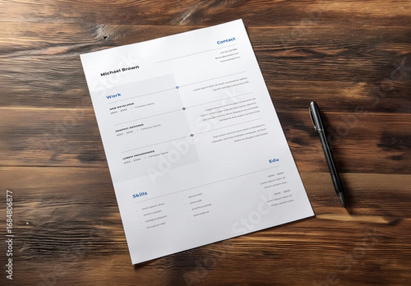 Obraz Minimal And Well Organized Resume Layout