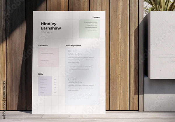 Obraz Soft Pastel Resume Layout