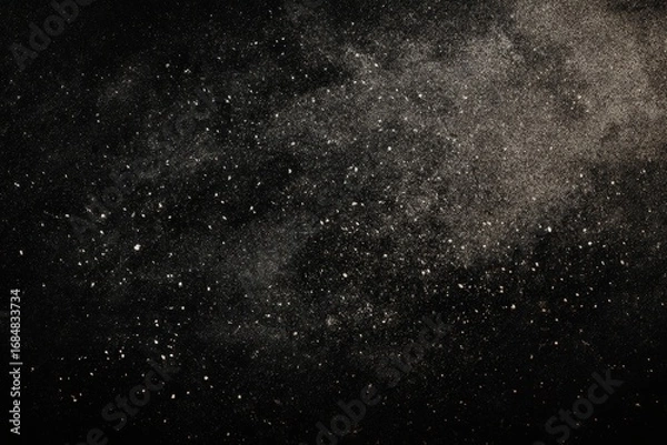 Fototapeta grunge overlay effect with scratch and dust on black background, retro noisy grain dust texture for film or photo overlay effect on black background, old photo overlay texture
