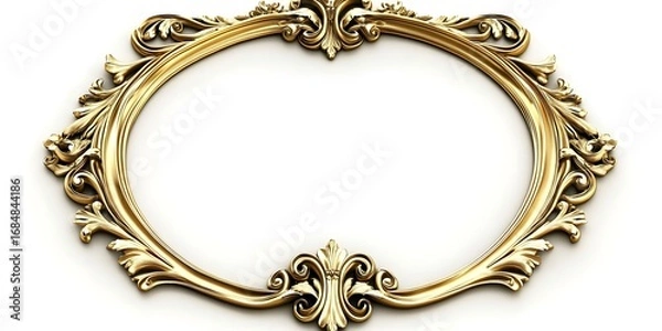 Fototapeta Round art nouveau frame with ornament.