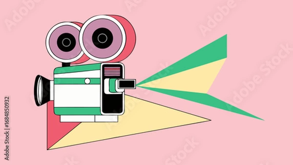 Fototapeta retro-film-camera-combined-with-abstract-geometric (3)