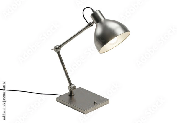 Fototapeta Isolated Metal Desk Lamp with Adjustable Arm for Task Lighting and Table Illumination