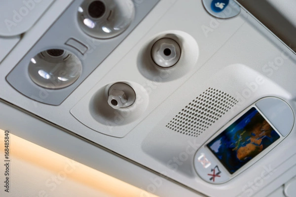 Fototapeta Passenger service unit in new modern aircraft