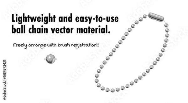 Obraz 軽量で扱いやすいボールチェーンのベクター素材。ブラシ登録でアレンジ自由自在！
