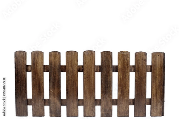 Fototapeta Rustic wooden fence with vertical planks and warm texture.