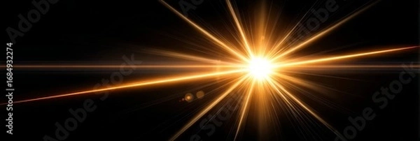 Fototapeta Vibrant and Dynamic Abstract Banner with Bright Yellow Light Bursts and Creative Energy Beams