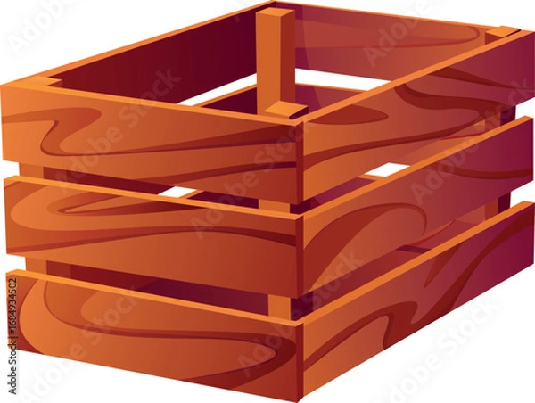 Fototapeta vector illustration of wooden box, planks, box, sticker, print, element, autumn, to
