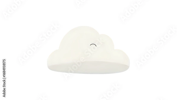 Obraz Soft fluffy cartoon clouds, transparent PNG, cute kids clipart for nursery and educational designs