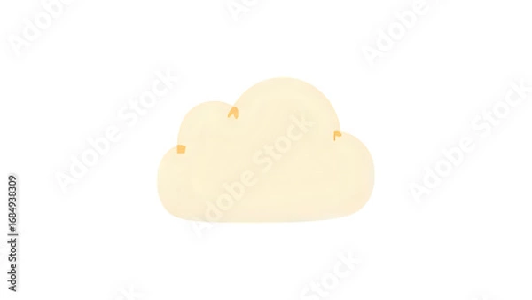 Fototapeta Soft fluffy cartoon clouds, transparent PNG, cute kids clipart for nursery and educational designs
