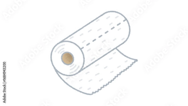 Fototapeta Rolled Towel. Blue Striped Soft Cartoon Fabric