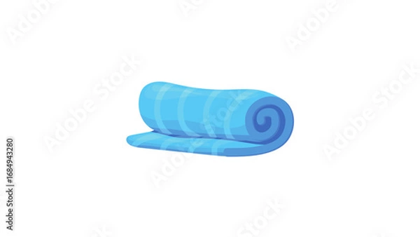 Obraz Rolled Towel. Blue Striped Soft Cartoon Fabric
