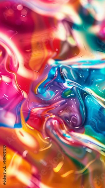 Fototapeta Minimal artistic background with spilled colors flowing and dripping across the canvas, creating a vibrant explosion of paint.