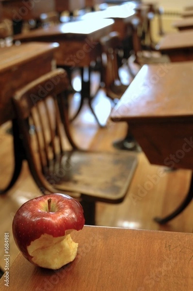 Obraz old classroom and apple