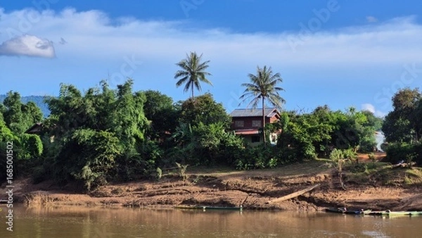 Obraz The village on the other side of the river