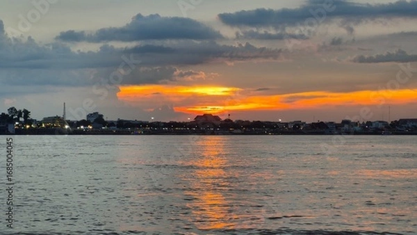 Obraz sunset over the river