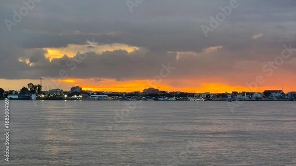 Obraz sunset over the river