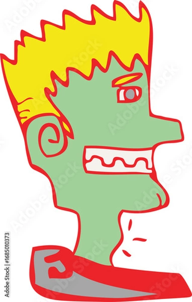 Fototapeta 남자얼굴옆모습01_그래피티_낙서_청년_와일드