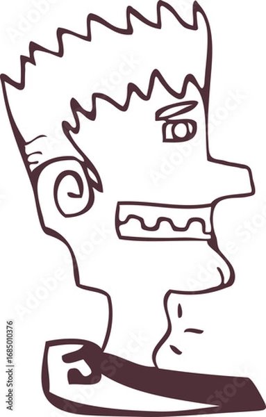 Fototapeta 남자얼굴옆모습01_선화_그래피티_낙서_청년_와일드