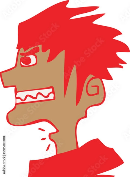 Fototapeta 남자얼굴옆모습02_그래피티_낙서_청년_와일드