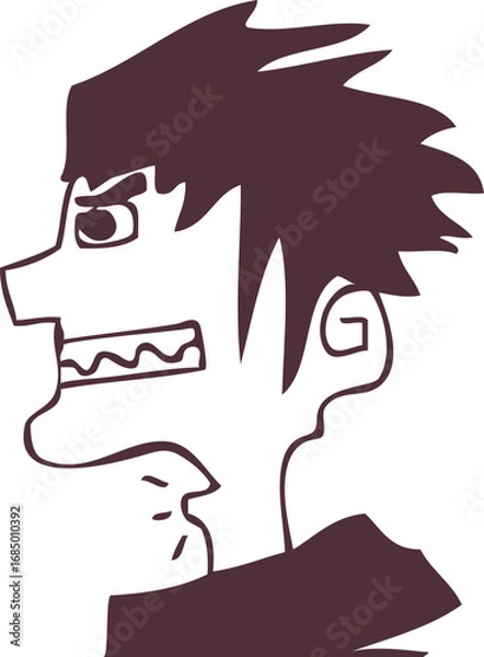 Fototapeta 남자얼굴옆모습02_선화_그래피티_낙서_청년_와일드