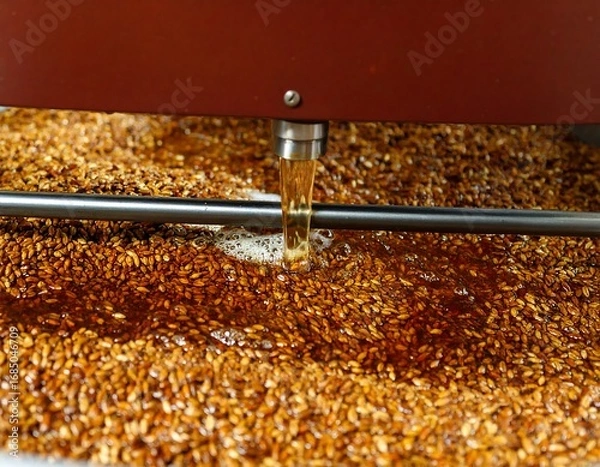 Obraz Seeds being processed in a machine