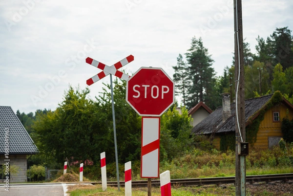 Obraz stop sign on the road
