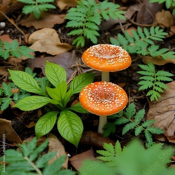 Obraz fly agaric mushroom in forest