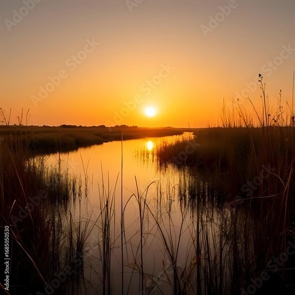 Obraz salt marsh at sunrise