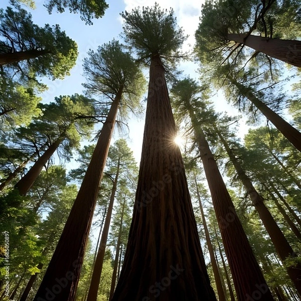 Obraz towering redwood trees