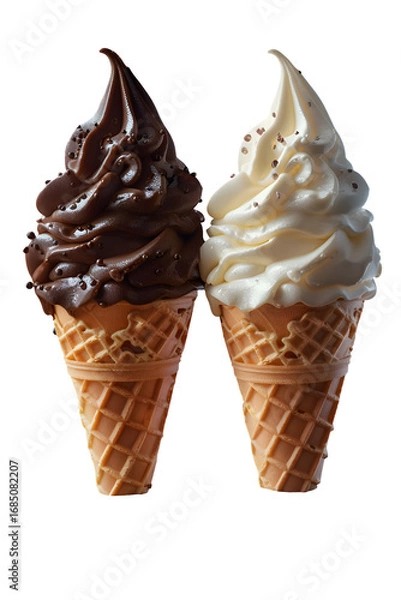 Fototapeta Dessert Pairing Concept High Isolated Transparent Background Delicious Soft Serve Swirls Vanilla Branding Social Media Poster Banner Marketing Ecommerce Web Print Copy Space Template SEO Optimized