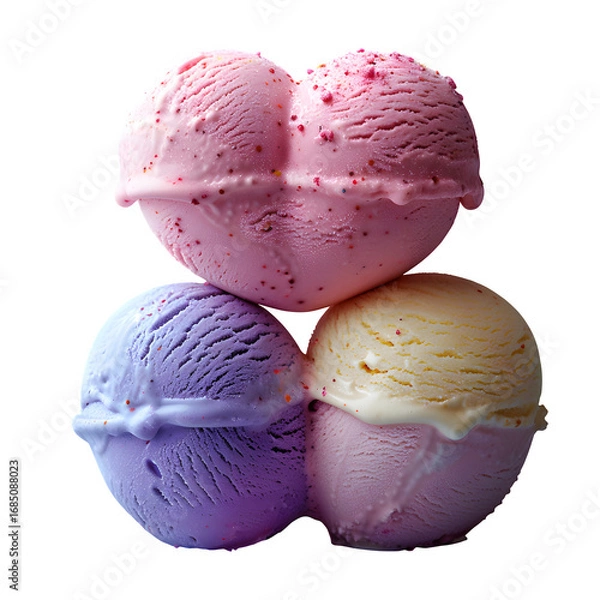 Fototapeta Pastel Cream Isolated Transparent Background Heart Shaped Ice Scoops Colors Romantic Sweet Dessert Concept Branding Social Media Poster Banner Marketing Ecommerce Web Print Copy Space Te SEO Optimized