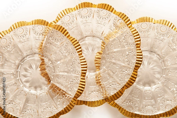 Obraz crystal glass plate with gilded edges
