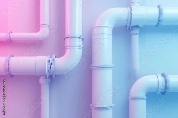 Obraz Innovative water pipes system with sensors for efficient plumbing maintenance