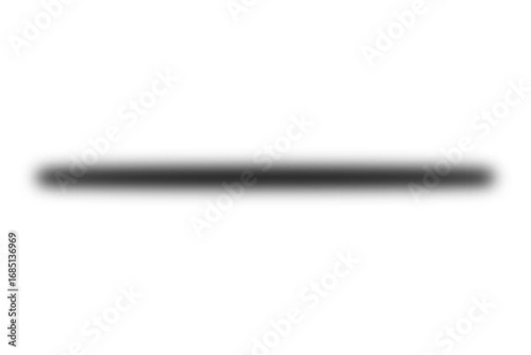 Fototapeta Black blurred horizontal line minimal design element for divider, underline, shadow effect, highlight, and modern graphic projects