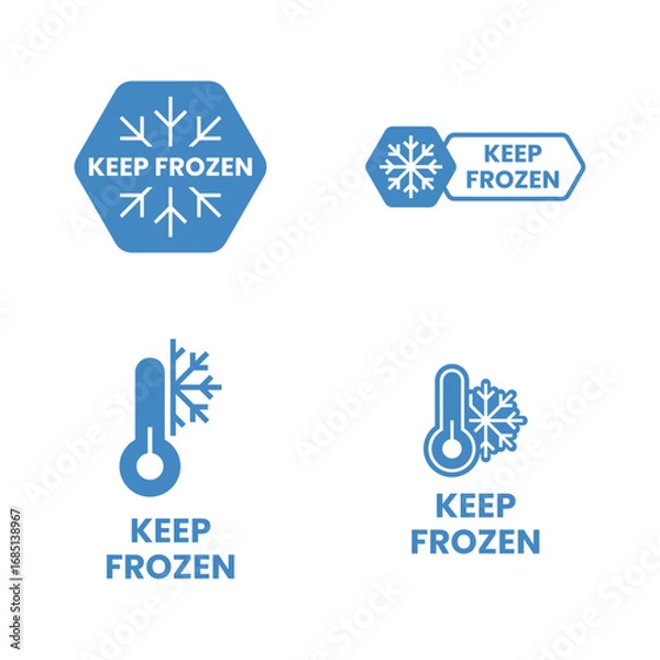 Fototapeta Cold Storage Product Temperature Labels Vector