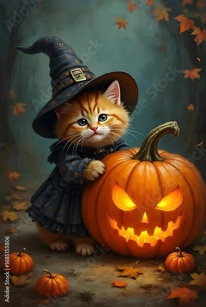 Fototapeta halloween background with pumpkin