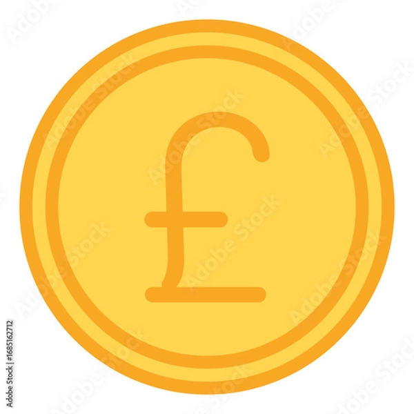 Fototapeta pound sterling coin flat icon