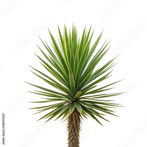 Fototapeta A yucca plant with stiff leaves, isolated on a transparent background