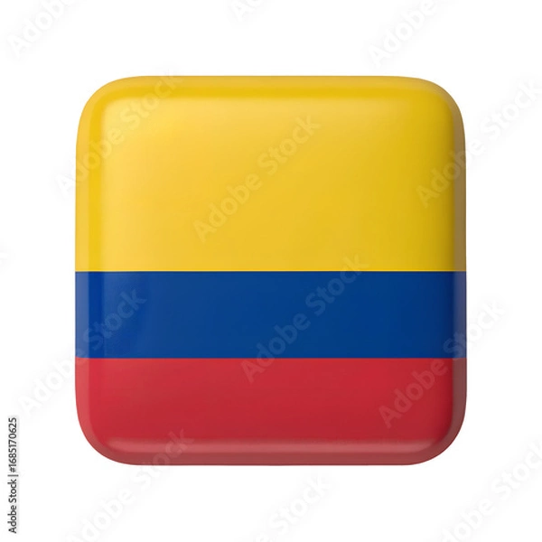 Fototapeta Colombia flag in Rounded Square icon isolated on a transparent background