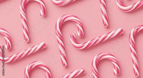 Obraz Pink candy canes pattern