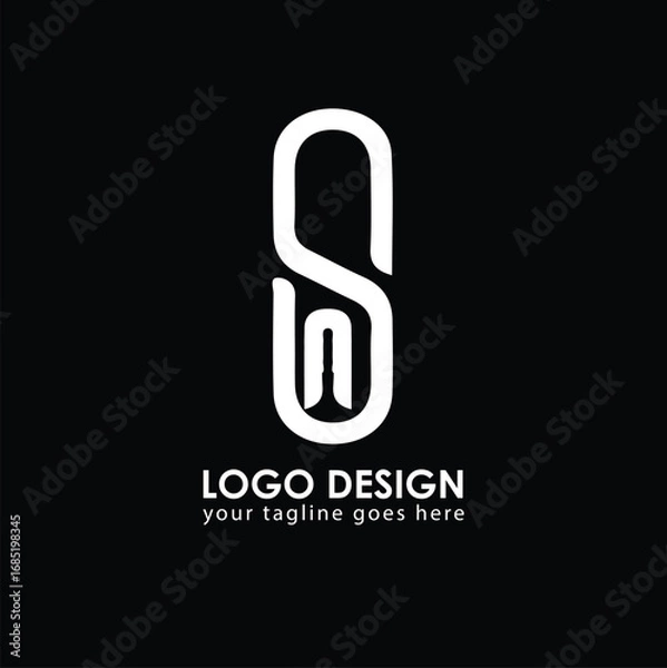Obraz SN NS Logo Design, Creative Minimal Letter NS SN Monogram
