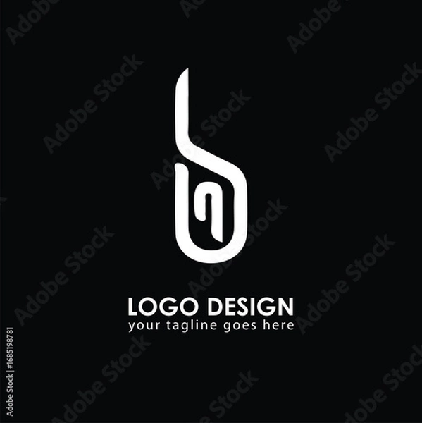 Obraz BN NB Logo Design, Creative Minimal Letter NB BN Monogram
