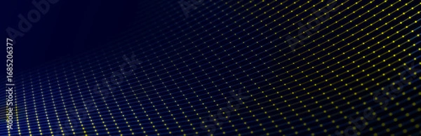 Fototapeta Abstract digital connection dots. Technology background. Network connection structure. 3d rendering. widescreen