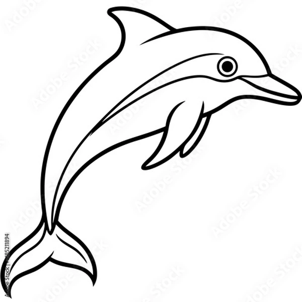 Obraz Dolphin Line Art Illustration Vector