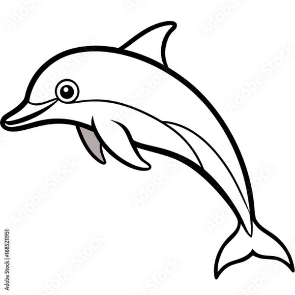 Obraz Dolphin Line Art Illustration Vector