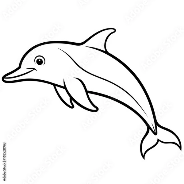 Obraz Dolphin Line Art Illustration Vector