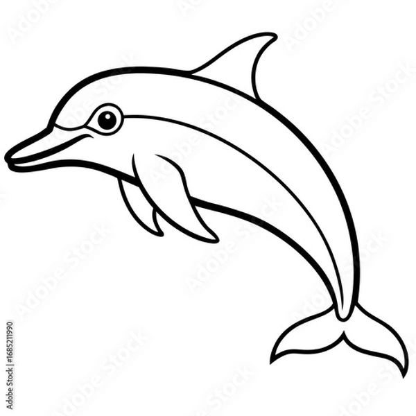 Obraz Dolphin Line Art Illustration Vector