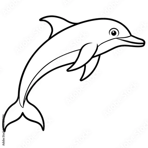Obraz Dolphin Line Art Illustration Vector