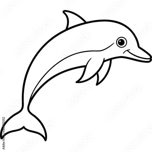 Obraz Dolphin Line Art Illustration Vector