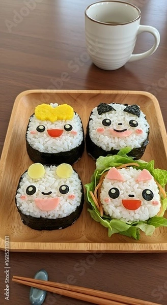 Fototapeta キャラ弁の微笑み時間